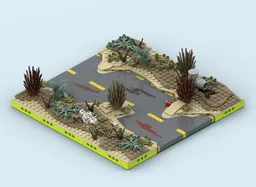 MILS Wasteland Road Straight 16 Studs Wide (Fallout)