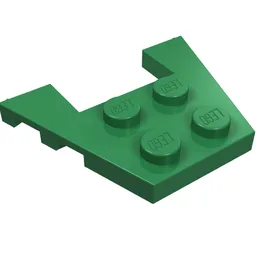 Wedge Plate 3 x 4 with Stud Notches / Green