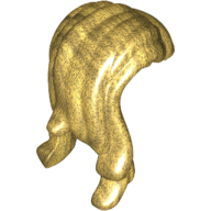 Lego Hair Long on Left Side / Pearl Gold