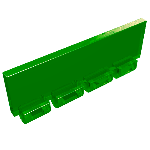 Lego Windscreen 1 x 4 x 1 1/3 with Bottom Hinge / Trans-Green