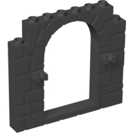 Lego Door Frame 1 x 8 x 6 with Moulded Stone Print and Clips / Black