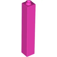 Brick 1 x 1 x 5 with Blocked Open or Hollow Stud / Dark Pink