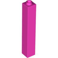Lego Brick 1 x 1 x 5 with Blocked Open or Hollow Stud / Dark Pink