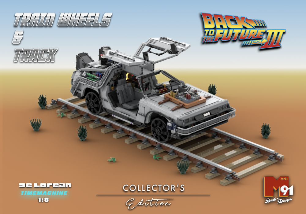 Lego 1:8 Back to the Future DeLorean Part III Train Track & Wheels