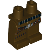Lego Hips and Dark Brown Legs with Gunbelt, Black Belt on Hips Print (Han Solo) / Dark Brown