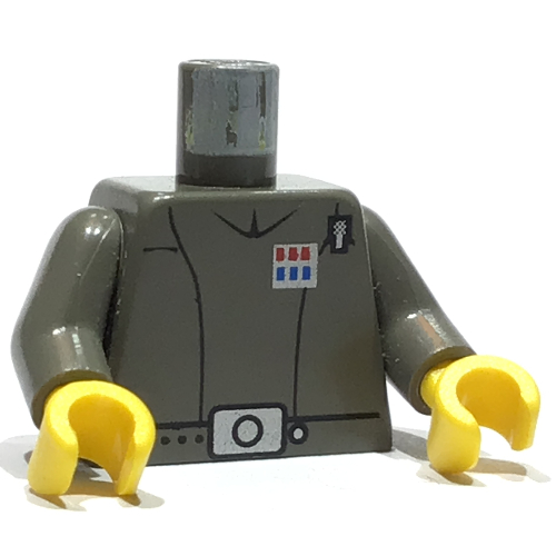 Lego Torso Imperial Officer Uniform Print, Dark Gray Arms, Yellow Hands / Dark Gray