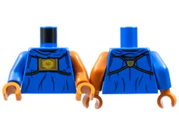 Torso Robe, Gathered Collar, Gold Panel with Hexagon Symbol, Dark Blue Gather Lines Pattern / Dark Orange Arm Left / Blue Arm Right / Dark Orange Hands
