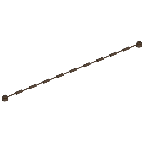 Lego String with End Studs and Minifig Grips 21L / Brown