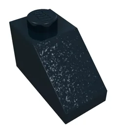 Brick Sloped 45° 2 x 1 with Bottom Pin / Black