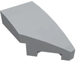 Brick Wedged, Curved 2 x 1 with Stud Notch Right / Light Bluish Gray