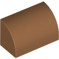 Brick Curved 1 x 2 x 1 No Studs / Medium Nougat