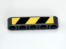 Technic, Liftarm Thick 1 x 5 with Black and Yellow Danger Stripes Pattern Model Right Side (Sticker) - Set 42081