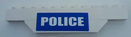 Stickered Assembly 12 x 1 x 2 with White 'POLICE' on Blue Background Pattern (Sticker) - Set 7245