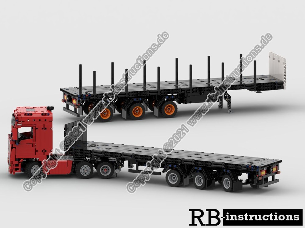 Lego Platform semi-trailers with steering axles for trucks