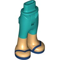 Lego Minidoll Hips and Trousers with Back Pockets with Warm Tan Feet, Dark Blue Sandals print