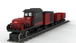 Red cargo train