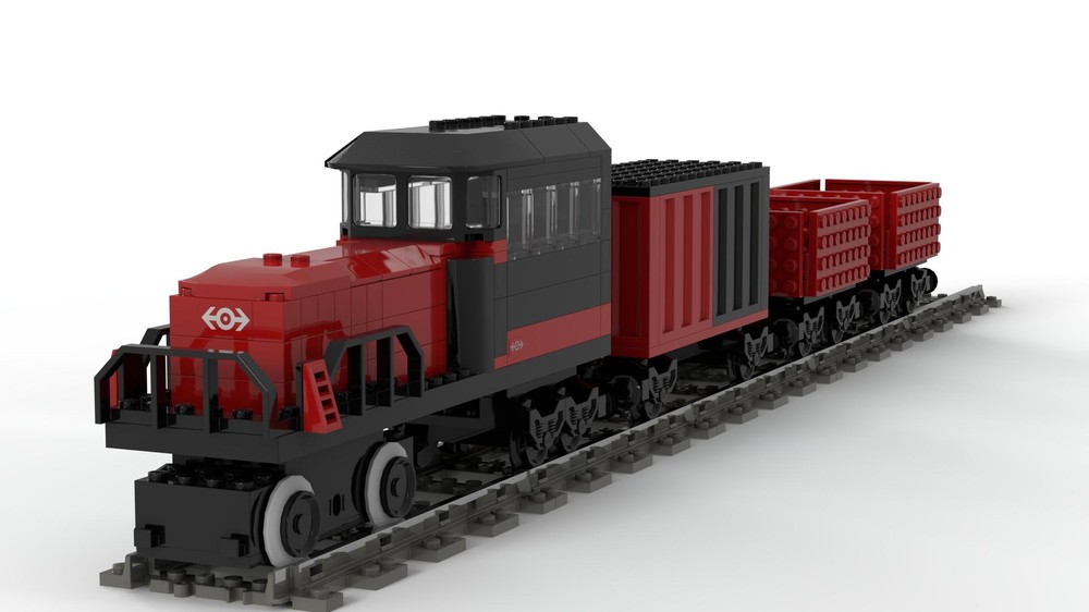 Lego Red cargo train