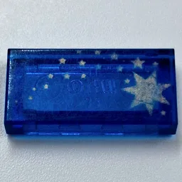 Tile 1 x 2 with Gold Stars Print / Trans-Dark Blue