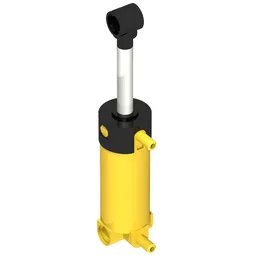 Pneumatic Cylinder with 2 Inlets and Rounded End Medium (48mm) / Yellow