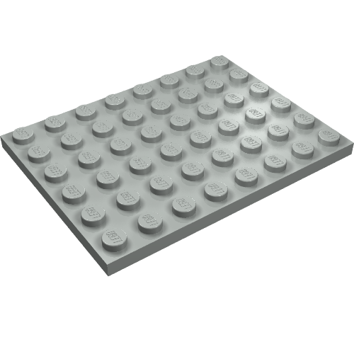 Lego Plate 6 x 8 with Waffle Bottom / Light Gray