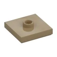 Plate Special 2 x 2 with Groove and Center Stud (Jumper) / Dark Tan