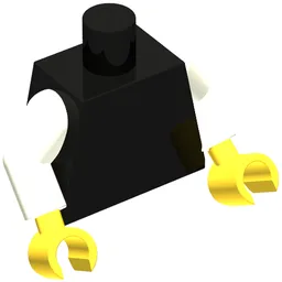Torso, White Arms, Yellow Hands [Plain] / Black