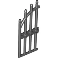 Gate 1 x 4 x 9 Arched with Bars and Three Studs / Black