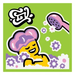 Tile 2 x 2 with Flower Shower Print / Lime