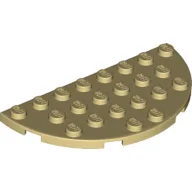Plate Round Half 4 x 8 / Tan