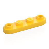 Lego Plate Special 1 x 4 Rounded with 2 Open Studs / Yellow