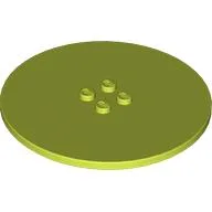 Plate Special Round 8 x 8 with 2 x 2 Center Studs with Groove / Medium Lime