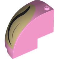 Lego Brick Round Corner 5 x 5 x 3 1/3 Quarter Dome Top with Black Eye Closed, Tan Background print