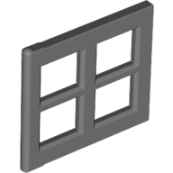 Lego Window 2 x 4 x 3 Pane / Dark Bluish Gray