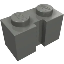 Brick Special 1 x 2 with Groove / Dark Bluish Gray