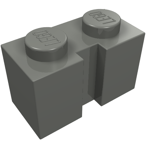 Lego Brick Special 1 x 2 with Groove / Dark Bluish Gray