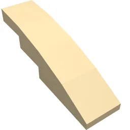 Brick Curved 4 x 1 No Studs [Stud Holder with Symmetric Ridges] / Tan