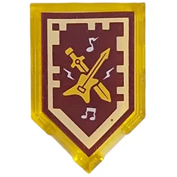 Tile Special 2 x 3 Pentagonal with Nexo Power Shield Print - Rock 'n Roll / Trans-Yellow