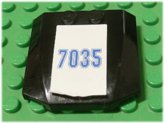 Lego Wedge 4 x 4 x 2/3 Triple Curved with Number 7035 Pattern (Sticker) - Set 7035