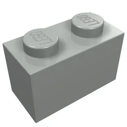 Brick 1 x 2 / Light Gray