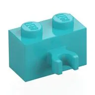 Brick Special 1 x 2 with Vertical Clip [Open O Clip] / Medium Azure