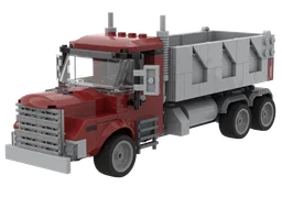 Dump Truck (Dark Red, 3 Axles)