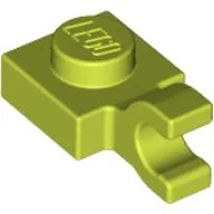 Plate Special 1 x 1 with Clip Horizontal [Thick U Clip] / Medium Lime