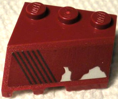 Lego Wedge 3 x 3 Sloped Right with Light Bluish Gray Damage and 6 Black Slanted Lines Pattern (Sticker) - Set 75312
