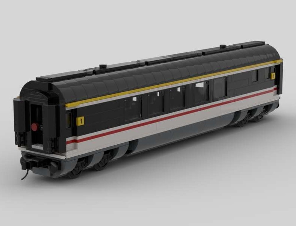 Lego Intercity 125 "Swallow" livery 1st Class coach with interior including bathroom