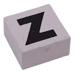 Modulex Tile 2 x 2 with Black 'Z' Print, without Internal Supports