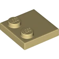 Plate Special 2 x 2 with Only 2 studs / Tan