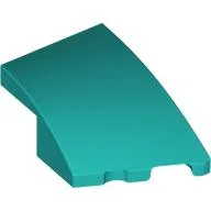 Brick Wedged, Curved 3 x 2 with Stud Notch Right / Dark Turquoise