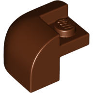 Lego Brick Round, Curved 2 x 2 x 1 1/3, Corner / Reddish Brown