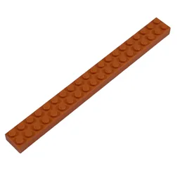 Modulex Brick 2 x 20 with M on Studs / Modulex Orange