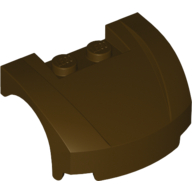 Lego Vehicle Body, Wheel Arch / Mudguard 3 x 4 x 1 2/3 Low Profile, Curved Front / Dark Brown